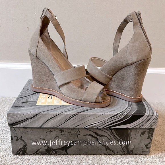 Jeffrey Campbell Shoes - Jeffrey Campbell taupe, suede wedges
